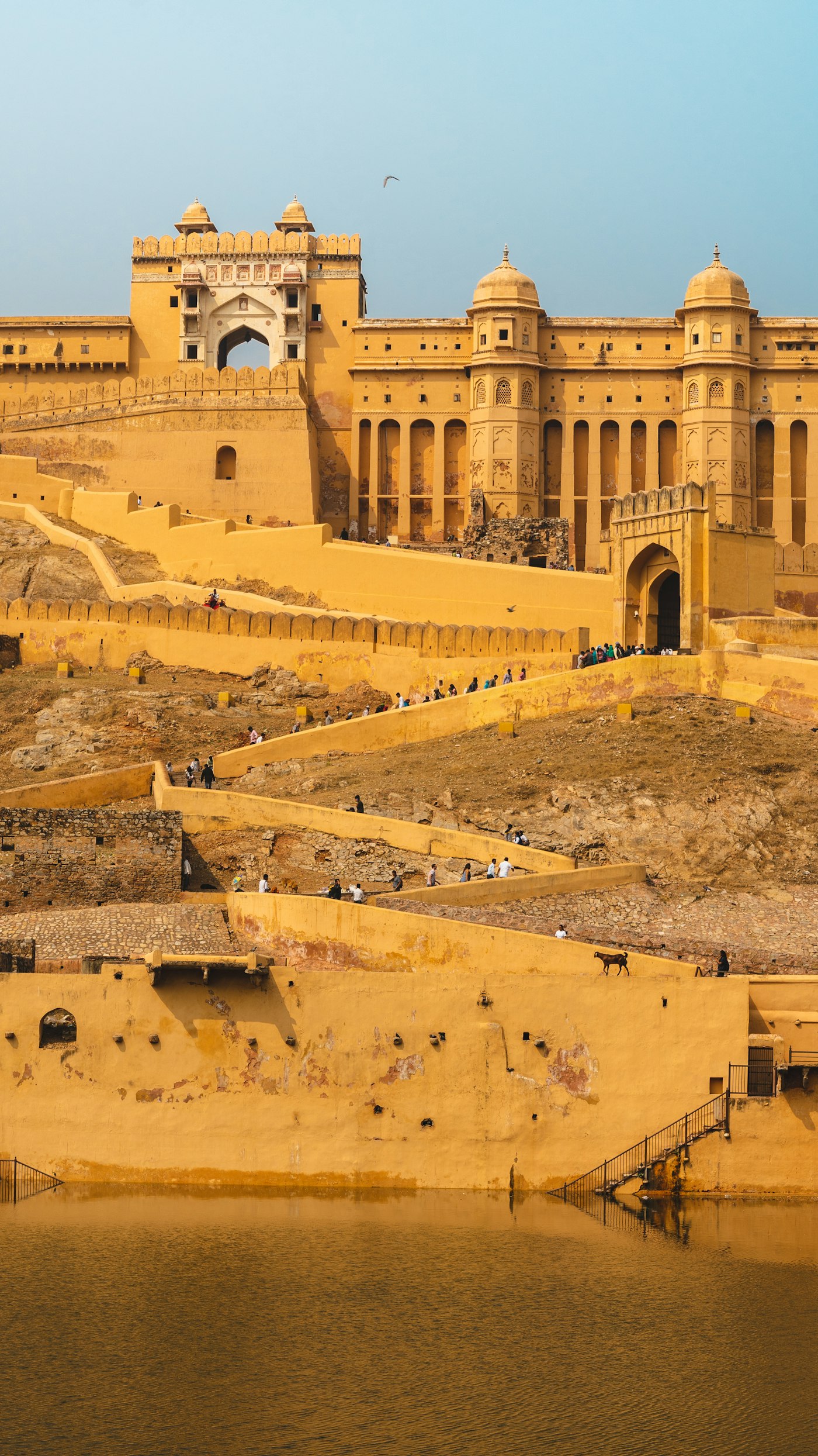 Detailed Jaipur street and design district scene with heritage textures